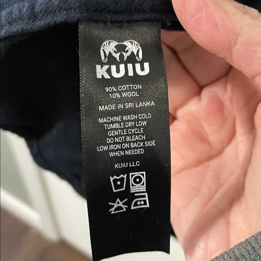 KUIU Navy Men’s Like New Wool Cotton Blend Button-Up Long Sleeve Textured Large - Picture 11 of 12